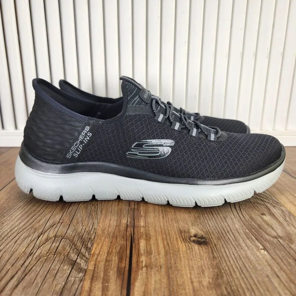 Skechers Slip-Ins Summits High Range Shoes Mens Sz 8 Black Hands Free Sneakers